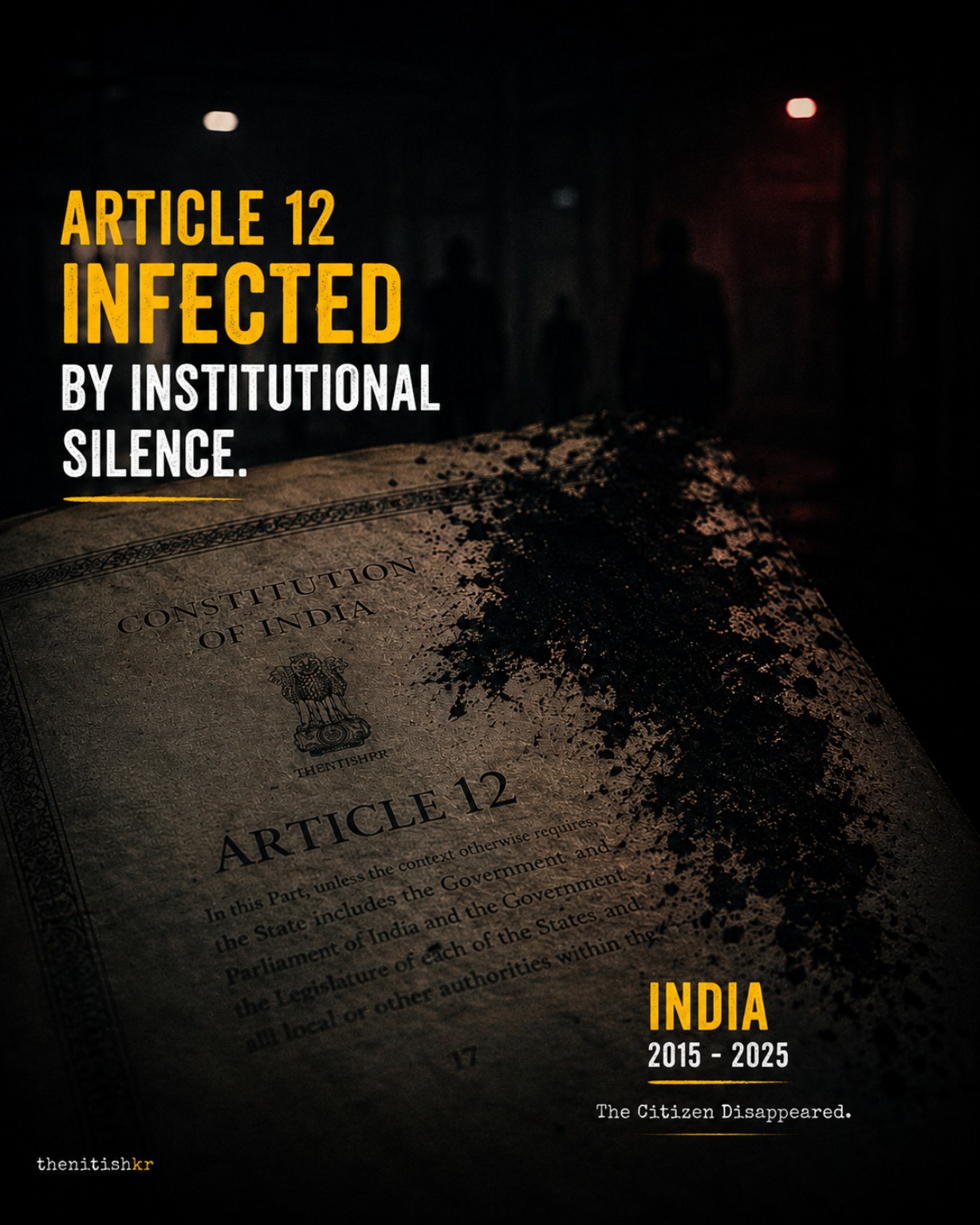 Article 12 Infected visual representing institutional silence, public records, and constitutional accountability