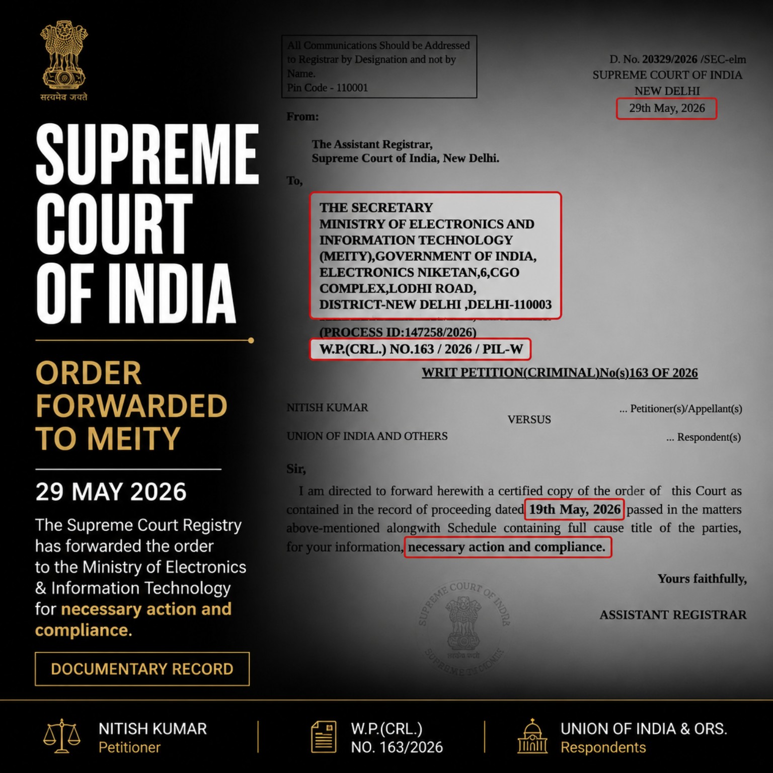 Supreme Court and MeitY public record coverage visual